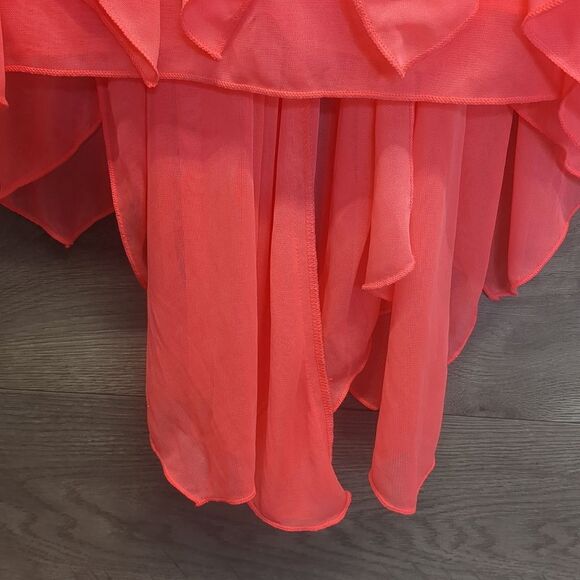 My Michelle Strapless Neon Coral Prom Dress Juniors Size 3 - Picture 5 of 10